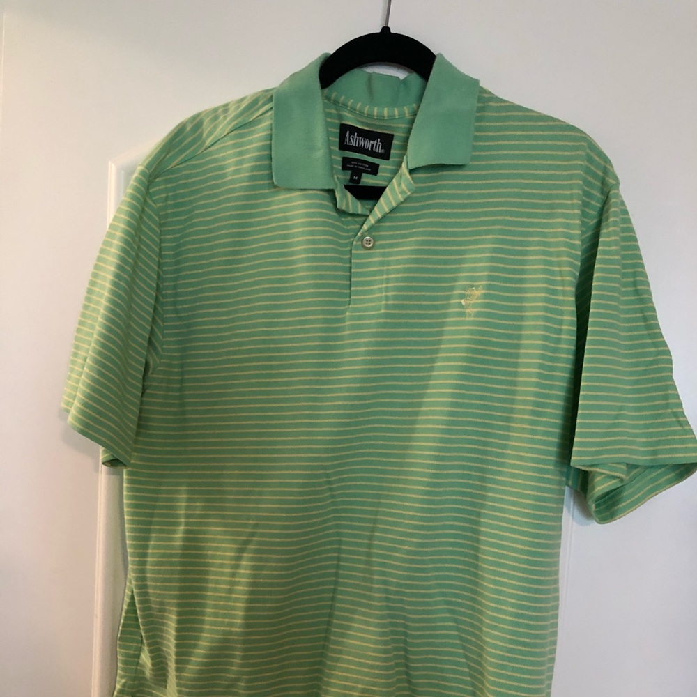 Ashworth green and yellow golf polo